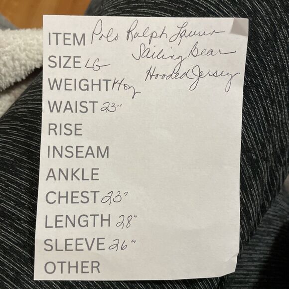 Polo Ralph Lauren Hooded Cotton Jersey Men L Blue Sailing Bear Print Long Sleeve - Picture 12 of 12